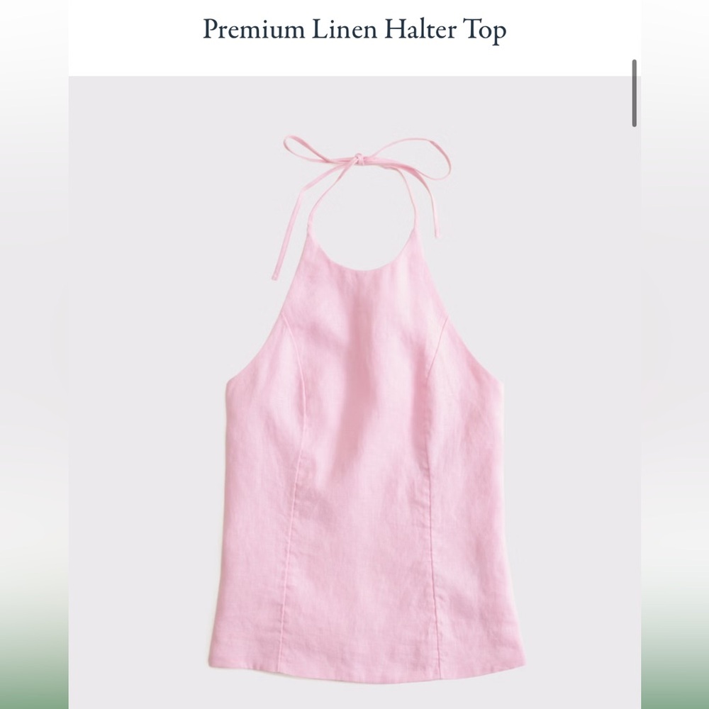 Abercrombie & Fitch Premium Linen Halter Top in light pink  - NWT
